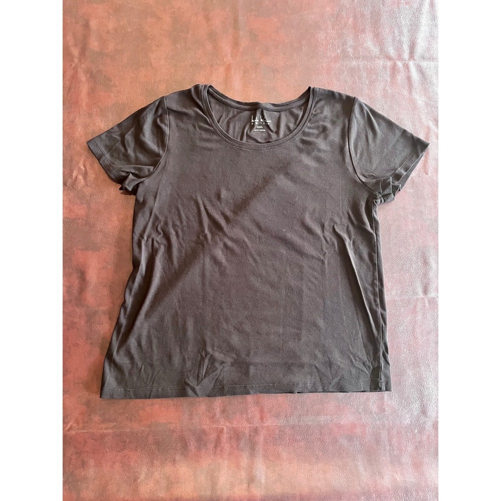 Nicole Miller New York Womens Black Short Sleeve Scoop Neck T-Shirt XXXL